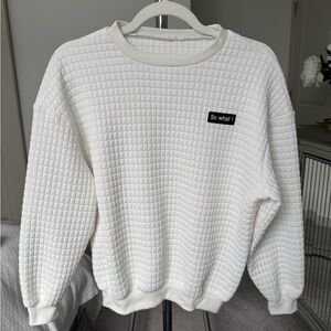 White Sweatshirt So What XS or small